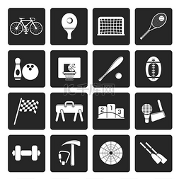 basketball图片_Black Simple Sports gear and tools icons
