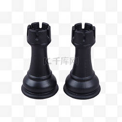 象棋字体图片_两个简洁棋子国际象棋黑色