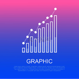 柱形图上升图片_图形上升柱形图，上面有曲线和白