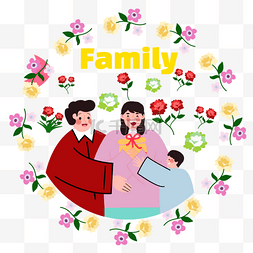 韩国家庭月父母节粉色花卉边框