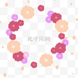 日本新年贺卡粉色花卉山茶花