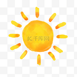 高温消毒卫生图片_可爱涂鸦太阳夏天水彩太阳