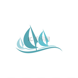 航海的帆船图片_海浪上的帆船孤立的游艇运动俱乐