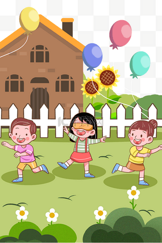 捉迷藏的小孩图片素材_六一儿童节玩耍