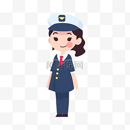 空姐图片_穿着制服的空姐卡通图