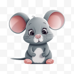 吃饱老鼠图片_卡通可爱小动物元素手绘老鼠