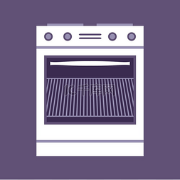 家庭用具图标图片_厨房炉灶被隔离家用厨房用具矢量