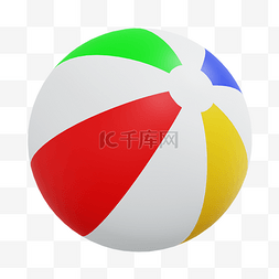 3DC4D立体夏日沙滩皮球