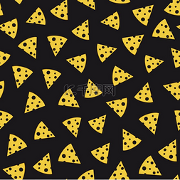 黄色的奶酪图片_奶酪图案奶酪片无缝图案黑色背景