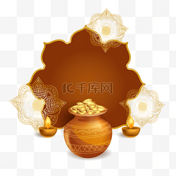 jar图片_快乐 dhanteras 图案边框 jar 排灯节