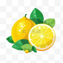 柠檬姜茶香图片_卡通手绘水果柠檬