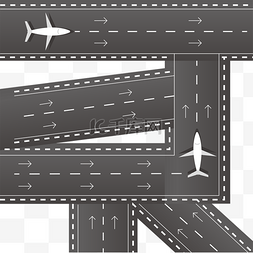 路面放个图片_飞机跑道卡通风格简单