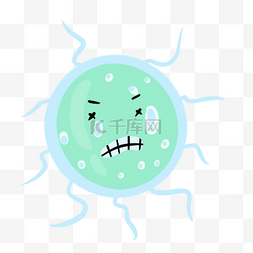 蓝色绿色简约形状卡通病毒细菌