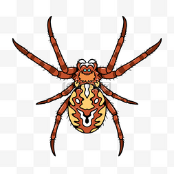 蜘蛛恐怖棕色卡通昆虫