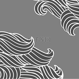 灰色的波浪图片_与波浪的卡片设计。