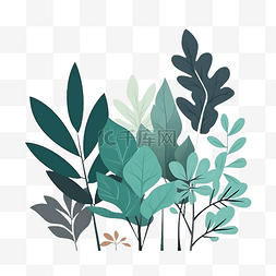 植物叶片装饰图片_清新绿色植物叶片装饰