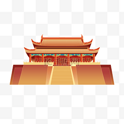 中国风古风建筑描线描金