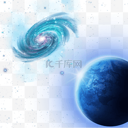 蓝色星空银河图片_蓝色星球地球银河太空