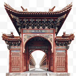 拱门中国图片_木质建筑的中国古代建筑拱门