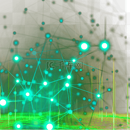 高端动感科技图片_绿色点线连接未来光效科技