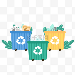 分类垃圾回收图片_垃圾分类可回收矢量元素