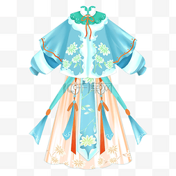 古典文化图片_汉服服装服饰衣服蓝衣服