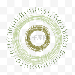 线团圆圈细线绿色图片绘画