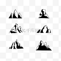 山峰黑白图片_美式素描山山峰