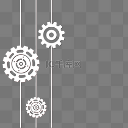 白色线条线条图片_白色齿轮机械边框