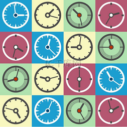 数字时钟图标图片_五颜六色的时钟图标。