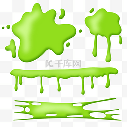 绿色细菌图片_粘液毒液卡通绿色