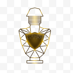 金色光效线条香水瓶