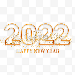 线条边框新年图片_2022新年金色边框金箔