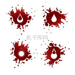 血红色背景图片_血溅成白色的水滴鲜血飞溅白色的