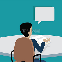对话框窗口图片_在办公室处理文件的人。