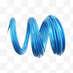 3D螺旋线条蓝色曲线