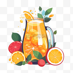 扁平橙图片_扁平插画手绘免抠元素橙汁