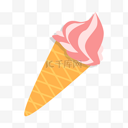 冰淇淋草莓粉色甜筒图片卡通