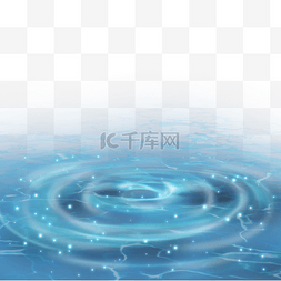 圆形边框光效图片_蓝色圆形水滴水波纹边框