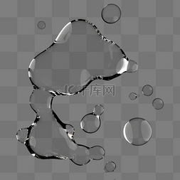 透明水滴元素图片_透明酸性水滴效果潮流透明水滴