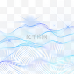 蓝紫色科技网格光效抽象量子