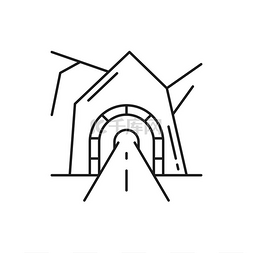 山地的标志图片_隧道与砖墙在阿尔卑斯山瑞士或瑞