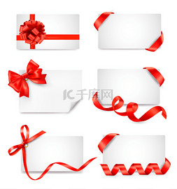 礼品设置图片_红色礼品蝴蝶结丝带卡笔记的设置