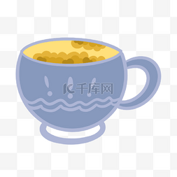 杯子咖啡蓝色图片创意卡通
