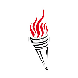 运动标志图片_燃烧的火炬图标孤立的运动吉祥物