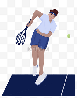 夏日网球运动男孩