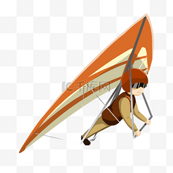 滑翔伞卡通运动员男性冒险