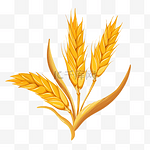 小麦麦穗黄色叶子剪贴画