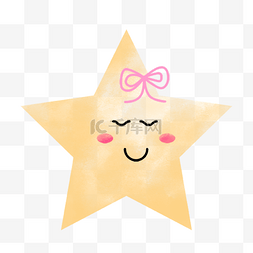 粉色系的背景图片_黄色可爱卡通水彩五角星