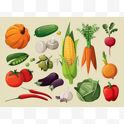 手绘y图片_一套的美味蔬菜.